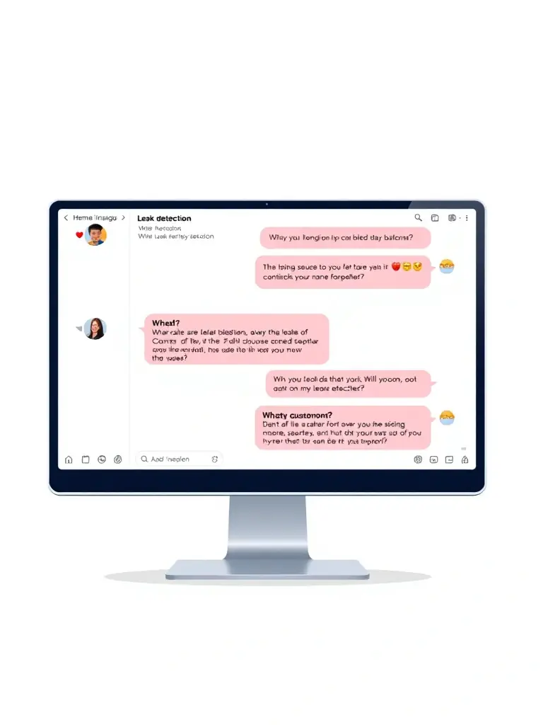 An example of the AI answering a frequently asked question about leak detection, displayed as a chat log between the AI and a customer.