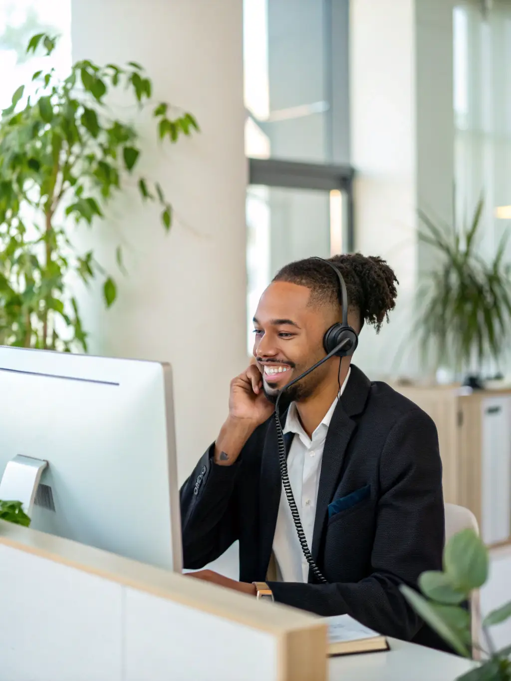 A customer service representative guiding a customer through a plumbing issue via video call, showcasing expert support.